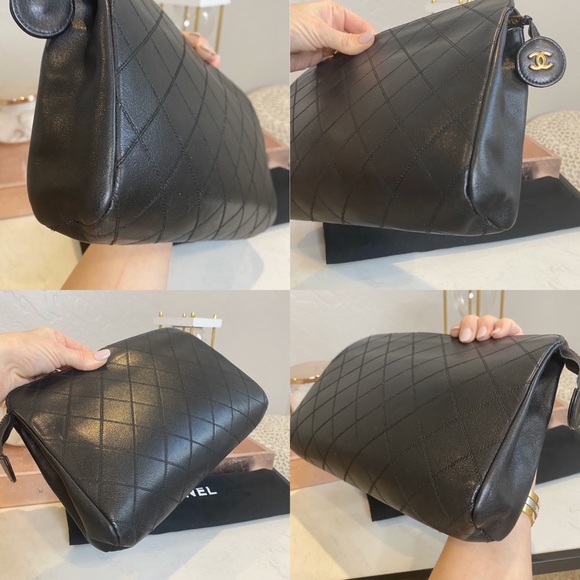 SOLD ✘ ᴄʜᴀɴᴇʟ ʟᴀʀɢᴇ ϙᴜɪʟᴛᴇᴅ ʟᴀᴍʙsᴋɪɴ ᴄᴄ ᴄʟᴜᴛᴄʜ ʙᴀɢ - Picture 3 of 8